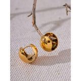 Rhea Round Huggie Hoop Earrings – Polished & Everyday Style | Huna Jewelry