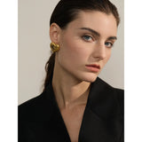 Vienna Heart Swirl Earrings – Bold & Rust-Proof Gold Jewelry | Huna Jewelry