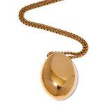 Layla Long Necklace – Elegant Large Oval Pendant Jewelry | Huna Jewelry