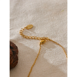 Aurora Y Chain Necklace – Green Cubic Zirconia Charms, Waterproof & Chic | Huna Jewelry
