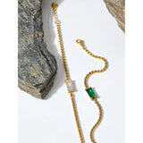 Libby Cubic Zirconia Chain Bracelet – 18K Gold, Elegant & Waterproof | Huna Jewelry