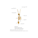 Antoinette Square Heart Pendant Necklace – Elegant 18K Gold Jewelry | Huna Jewelry