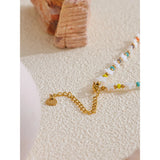 Zaira Star Necklace – Natural Shell & Colorful Beaded Crystal Design | Huna Jewelry