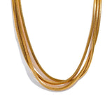 Alexandra Long Layered Chain Necklace – Sleek & Stylish Piece | Huna Jewelry