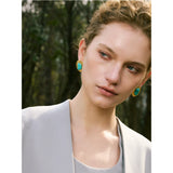 Delia Textured Round Stud Earrings – Natural Stone & Waterproof | Huna Jewelry