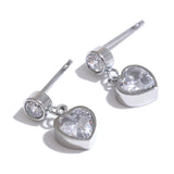 Grayson Heart Drop Earrings – Shiny & Minimalist Jewelry for Daily Wear | Huna Jewelry
