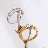 Liliana Sparkling Double Layer Ring – Elegant & Romantic | Huna Jewelry