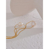 Eliana Freshwater Pearl Necklace – Double Layer Stainless Steel | Huna Jewelry