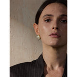 Ursula Pearl Stud Earrings – Classic Oval Design, Elegant & Timeless | Huna Jewelry