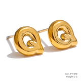 Charlie A-Z Initial Stud Earrings – Minimalist & Tarnish-Resistant | Huna Jewelry