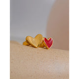 Elaine Double Heart Gold Ring – Dainty & Romantic Jewelry Gift | Huna Jewelry