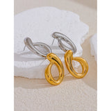 Aretes O Earrings – 18k Gold & Silver Oval Design | Huna Jewelry