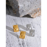 Marin Square Heart Stud Earrings – Hypoallergenic & Stylish Jewelry | Huna Jewelry