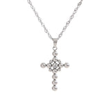 Scarlett Cross Pendant Necklace – Sparkling Round Beads & Waterproof | Huna Jewelry