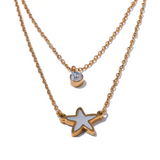 Isla Layered Necklace with Star & Cubic Zirconia Charms – Chic Jewelry | Huna Jewelry