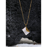 Alice Envelope Pendant – Chic Box Necklace with Natural Shell | Huna Jewelry