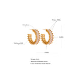 Millie CZ C Hoop Earrings – Elegant Waterproof Bling Jewelry | Huna Jewelry