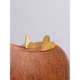 Maia Heart Leaf Stud Earrings – Minimalist & Hypoallergenic | Huna Jewelry