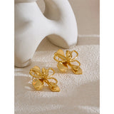 Mackenzie Flower Stud Earrings – Bold Double-Layer Floral Design | Huna Jewelry