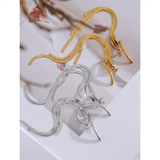Mila Tassel Chain Drop Earrings – Long Hypoallergenic Statement | Huna Jewelry
