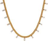 Charlotte Snake Chain Necklace – Elegant Gold Choker with Zircon Charms | Huna Jewelry