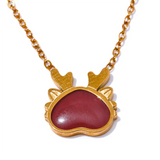 Zinnia Red Dragon Heart Pendant Necklace – Bold & Unique Jewelry | Huna Jewelry