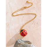 Layla Red Ladybug Pendant Necklace – Cute & Waterproof Jewelry | Huna Jewelry