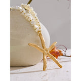 Aine Large Sea Star Pendant Necklace – Natural Shell Beads Jewelry | Huna Jewelry