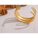 Zora Gold Cuff Bracelet – Bold Wide Statement Bangle Jewelry | Huna Jewelry