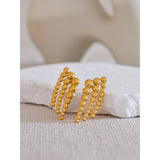 Judy Round Beaded Stud Earrings – Stylish & Rust-Proof Jewelry | Huna Jewelry