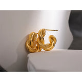 Imogene Twisted Hoop Earrings – Bold Rust-Proof Statement Jewelry | Huna Jewelry