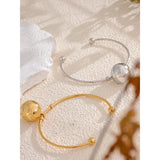 Nevaeh Ball Cuff Bracelet – Round Bangle, Tarnish Resistant Jewelry | Huna Jewelry