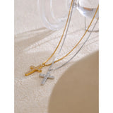 Alice Cross Pendant Necklace – Sparkling Cubic Zirconia Jewelry | Huna Jewelry