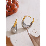 Maia Two-Toned Geometric Hoop Earrings – Bold Contrast with Modern Flair | Huna Jewelry