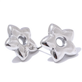 Petra Flower Star Stud Earrings – Minimalist & Waterproof Design | Huna Jewelry