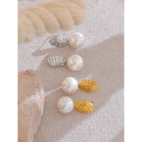 Mckenzie Pearl Drop Shell Earrings – Elegant & Chic Statement | Huna Jewelry