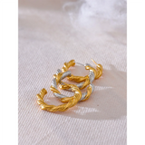 Haley Twista C Hoop Earrings – Modern & Bold Everyday Jewelry | Huna Jewelry