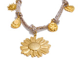 Ellie Braided Necklace – Sunflower Flower Pendant Charm Jewelry | Huna Jewelry