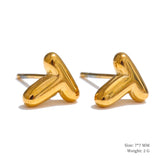 Charlie A-Z Initial Stud Earrings – Minimalist & Tarnish-Resistant | Huna Jewelry