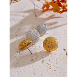 Odessa Round Stud Earrings – Vintage Classic Waterproof Jewelry | Huna Jewelry
