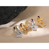 Marissa Star Drop CZ Hoop Earrings – Celestial Elegance | Huna Jewelry