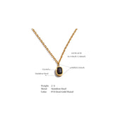 Emery Crystal Pendant Necklace – Small Rectangle Design Water Resistant | Huna Jewelry
