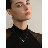Floriana Butterfly Pendant Necklace – Gold & Shell Stainless Steel | Huna Jewelry