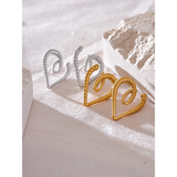 Salome Rope Heart Earrings – Waterproof, Trendy & Durable | Huna Jewelry