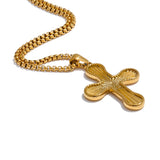 Chloe Cross Pendant Necklace – Vintage & Timeless Charm Jewelry | Huna Jewelry