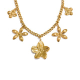 Ivy Flower Drop Charm Necklace – Elegant & Timeless Jewelry | Huna Jewelry