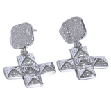 Breya Cross Drop Earrings – Vintage-Inspired Statement Jewelry | Huna Jewelry