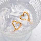 Pearl Heart Earrings – Gold-Plated Romantic Jewelry | Huna Jewelry