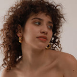 Meredith Chunky Gold Hoop Earrings – Bold Minimalist Jewelry | Huna Jewelry