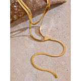 Alba Double Layer Snake Chain – Elegant & Sleek Minimalist Necklace | Huna Jewelry